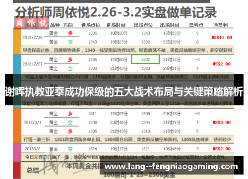 谢晖执教亚泰成功保级的五大战术布局与关键策略解析