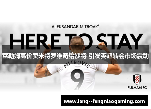 富勒姆高价卖米特罗维奇给沙特 引发英超转会市场震动 富勒姆高价卖米特罗维奇给沙特 引发英超转会市场震动